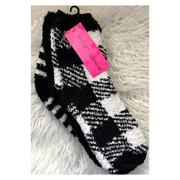 Betsey Johnson Accessories - 3 Pack BETSEY JOHNSON Black White Plaid Cozy Socks